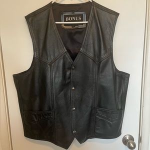Mens Italian leather vest